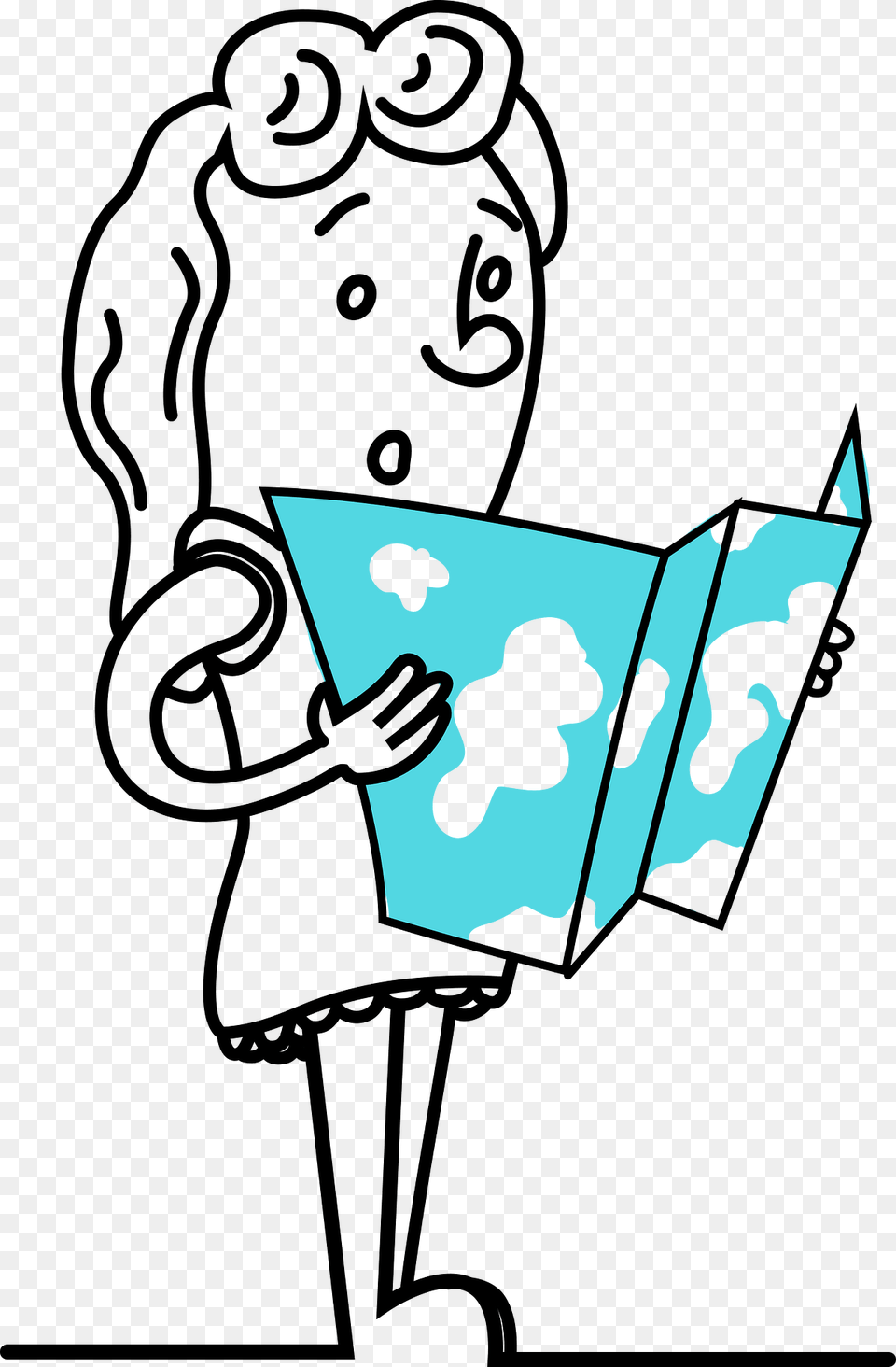 Girl Clipart, Person, Reading, Art, Baby Free Png Download