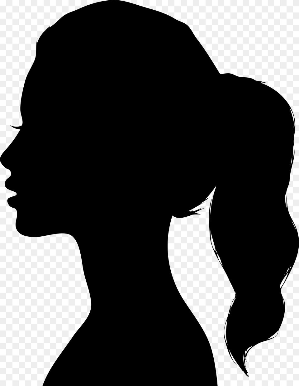 Girl Clipart Black Hair, Adult, Female, Person, Silhouette Png Image