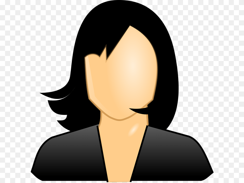 Girl Clipart Black Hair, Head, Person, Face Png