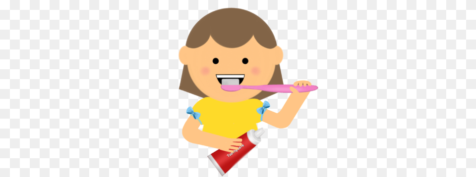 Girl Clipart Brushing Tooth, Brush, Device, Tool, Nature Png