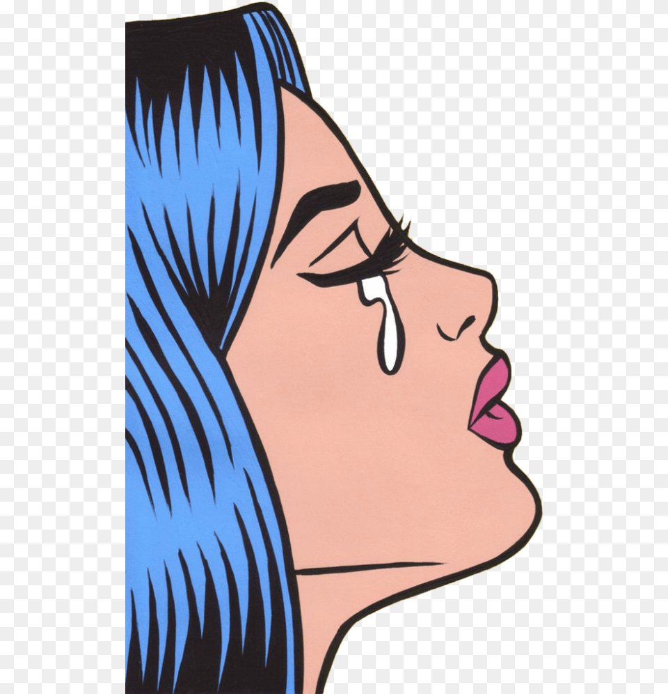 Girl Crying Cartoon Girl Side Profile, Publication, Book, Comics, Face Free Transparent Png