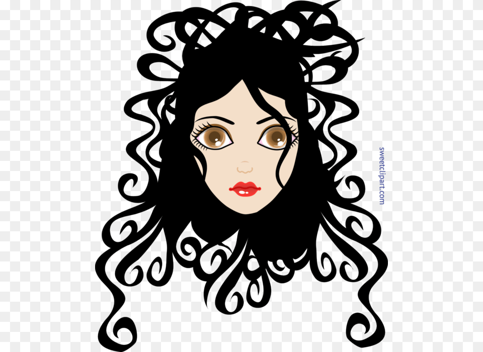 Girl Curly Black Hair Clip Art, Portrait, Face, Photography, Head Free Png Download