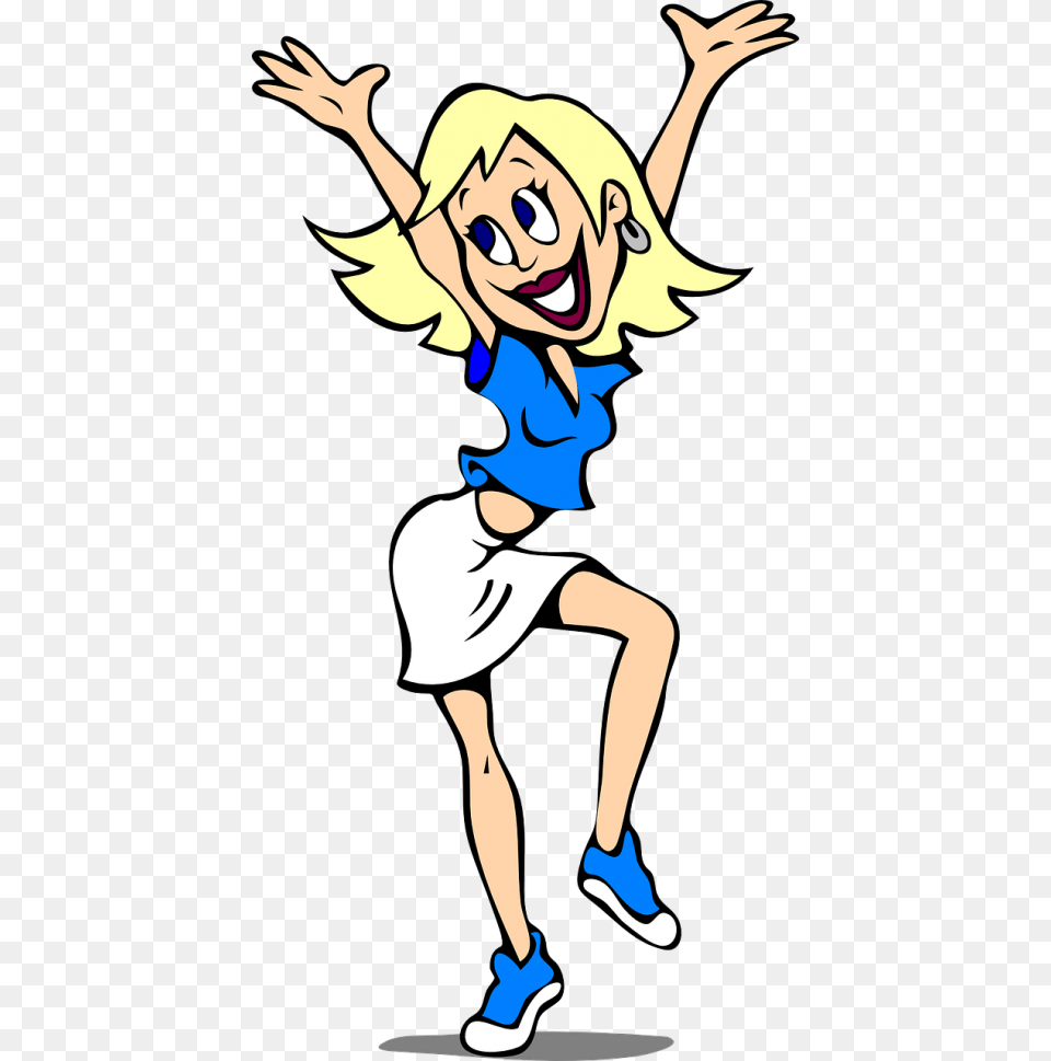 Girl Dancing Cheerful Happy Woman Clip Art, Person, Face, Head, Leisure Activities Free Transparent Png