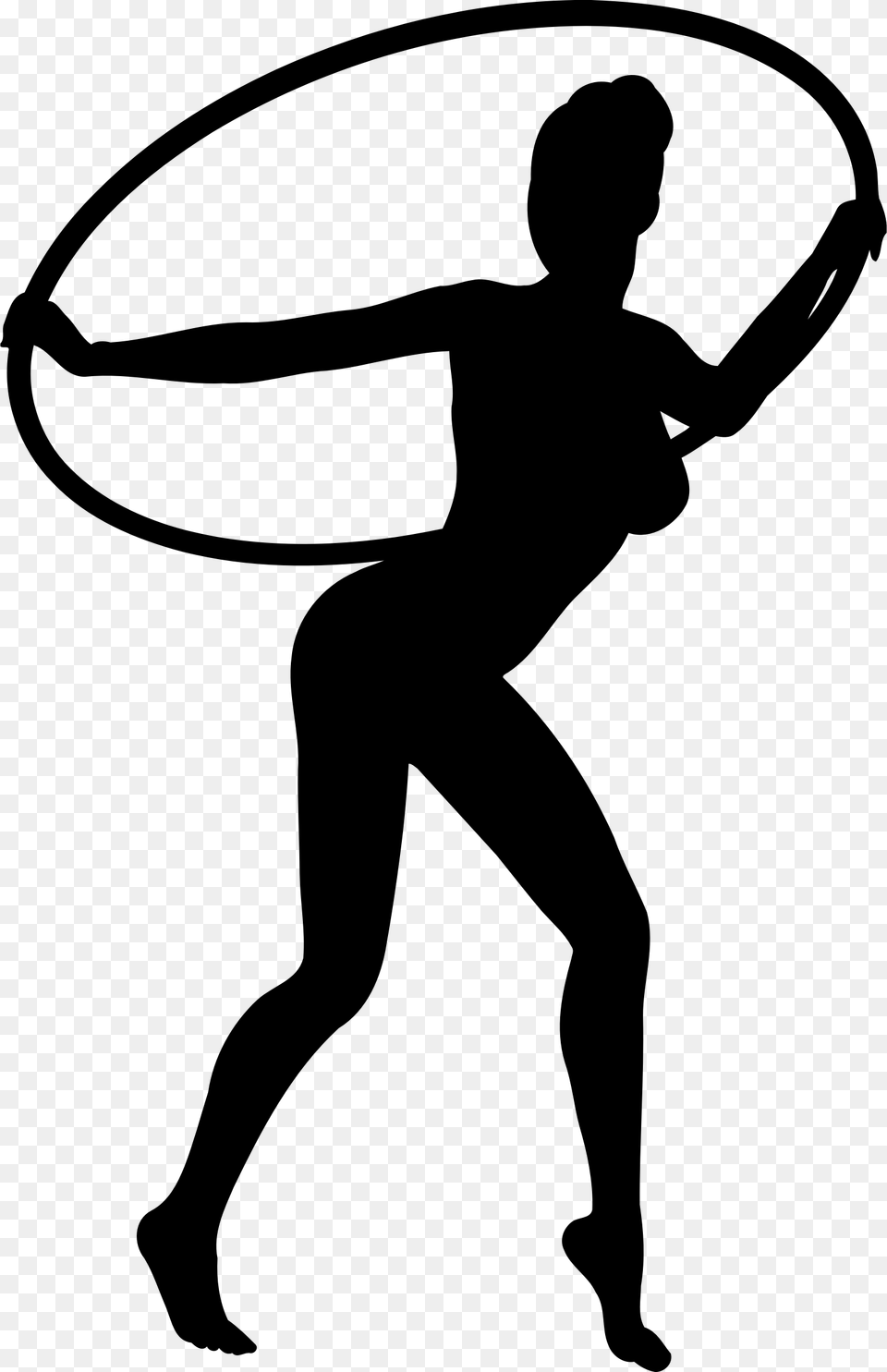 Girl Dancing With Hoop Silhouette Clip Arts Hula Hooping Girl Silhouette, Gray Png