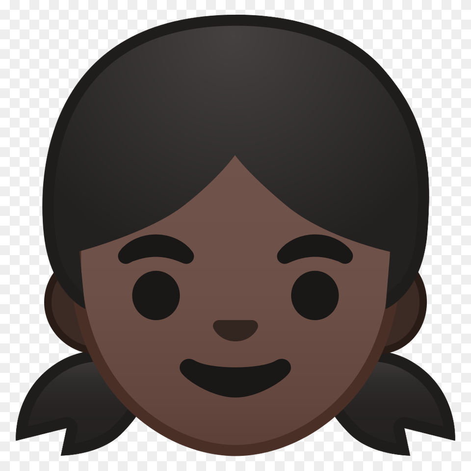 Girl Dark Skin Tone Icon Noto Emoji People Faces Iconset Google, Face, Head, Person, Photography Png Image