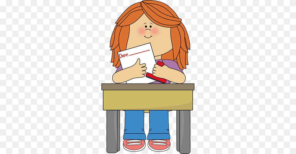 Girl Date Stamper Job Clip Art Sit Down At School, Book, Person, Publication, Reading Free Png Download