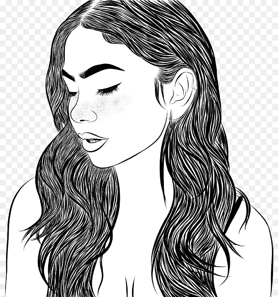 Girl Drawing Drawing, Adult, Art, Female, Person Free Png Download