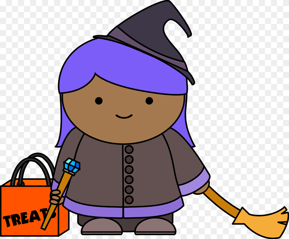 Girl Dressed As A Witch For Trick Or Treating Clipart, Person, People, Cartoon, Head Free Png