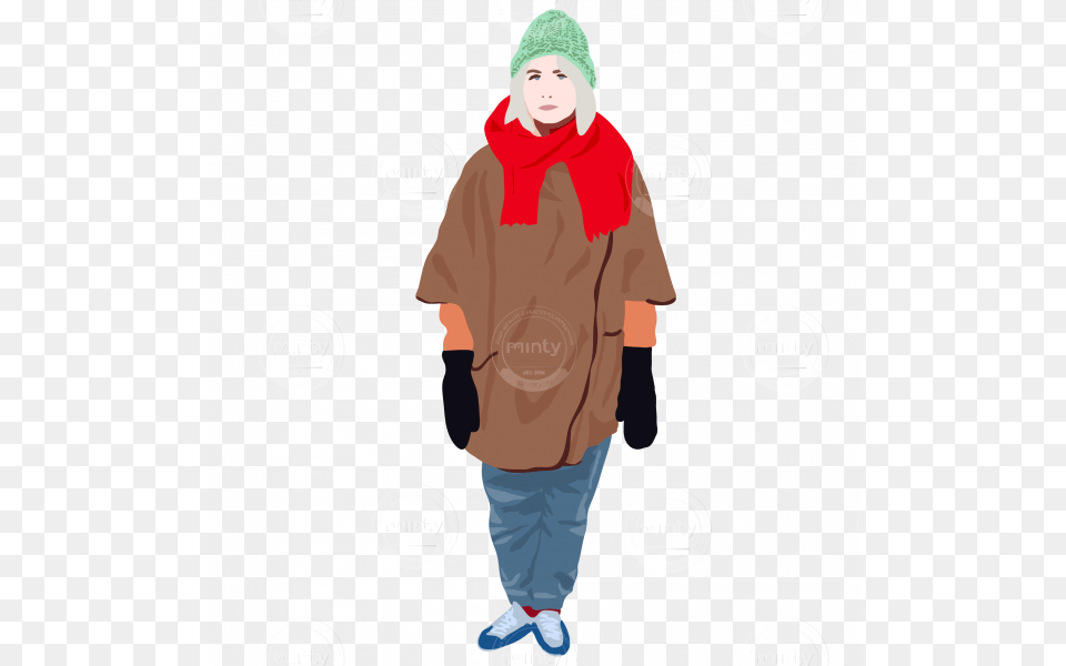 Girl Dressed In Winter Style Outfit Illustration, Hat, Clothing, Coat, Hood Free Png Download