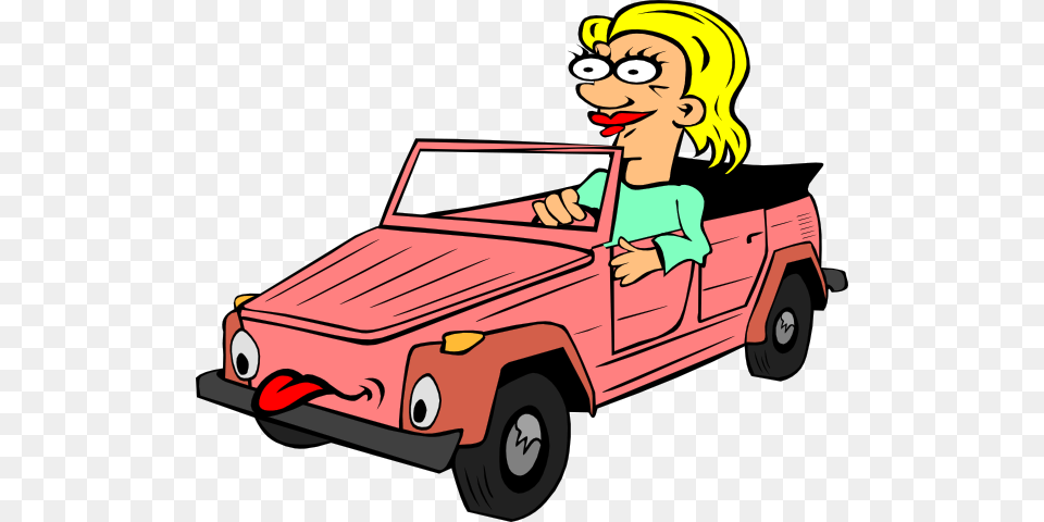 Girl Driving Car Cartoon Clip Art, Vehicle, Truck, Transportation, Pickup Truck Free Png Download