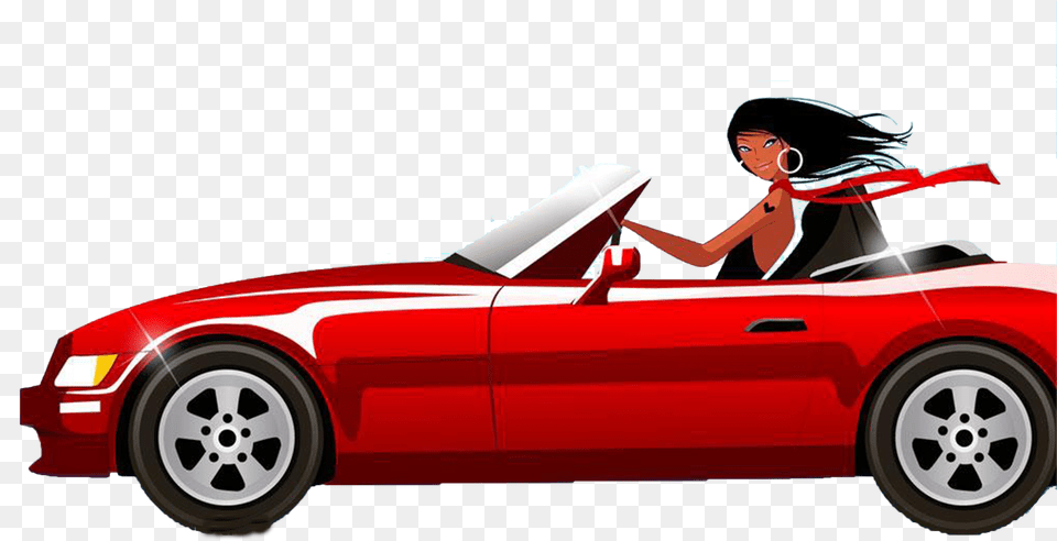 Girl Driving Car Girl Driving Car Clipart, Machine, Wheel, Vehicle, Convertible Free Transparent Png