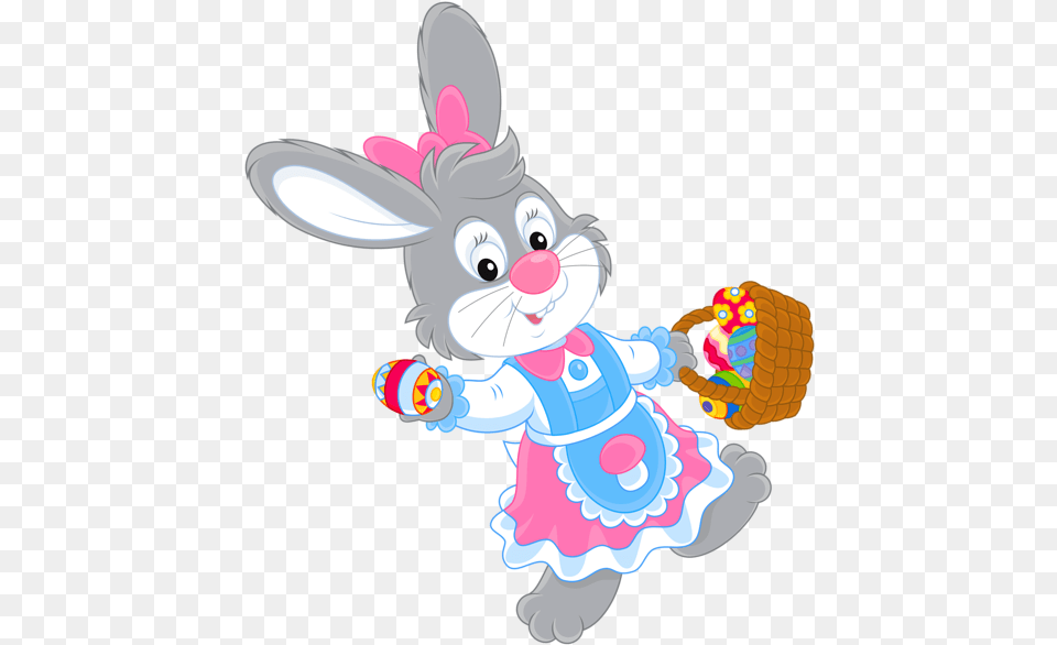 Girl Easter Bunny Clipart, Cartoon, Nature, Outdoors, Snow Free Png Download