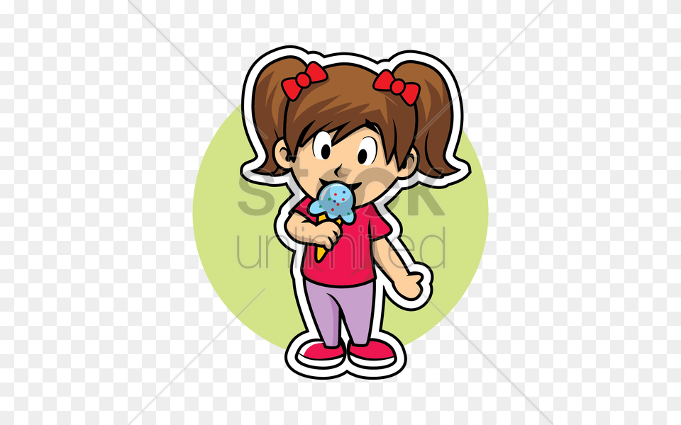Girl Eating Ice Cream Vector Image, Baby, Person, Photography, Face Free Png Download