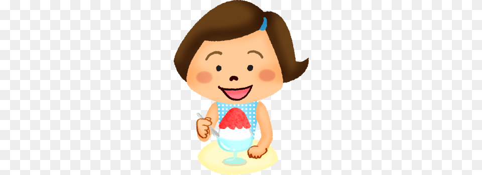 Girl Eating Shave Ice Clipart Illustrations, Cutlery, Food, Cream, Dessert Free Png Download