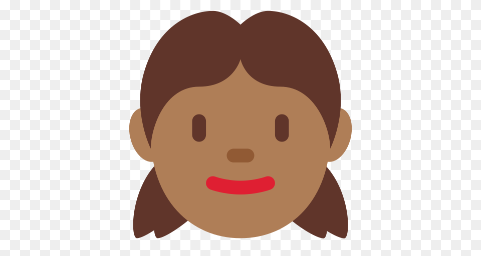 Girl Emoji With Medium Dark Skin Tone Meaning And Pictures, Face, Portrait, Photography, Person Free Png