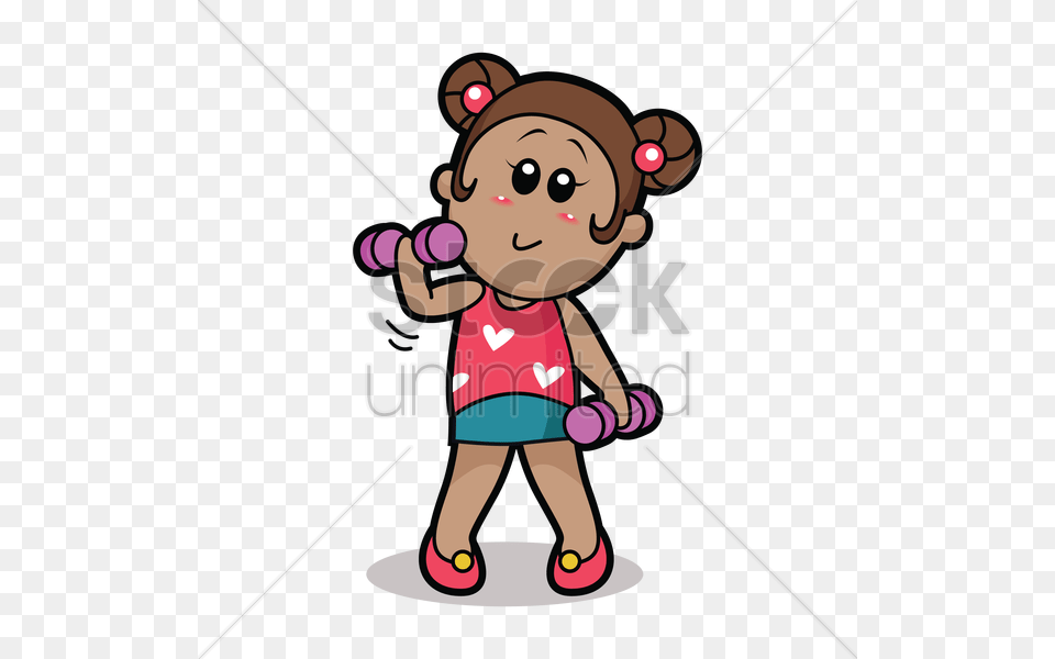 Girl Exercising With Dumbbells Vector Image, Photography, Baby, Person, Face Png