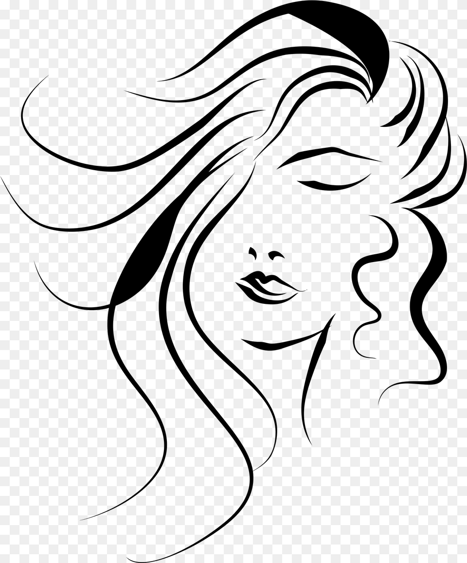 Girl Face Vector Clipart Line Art Woman Face, Graphics, Person, Pattern, Head Free Png Download