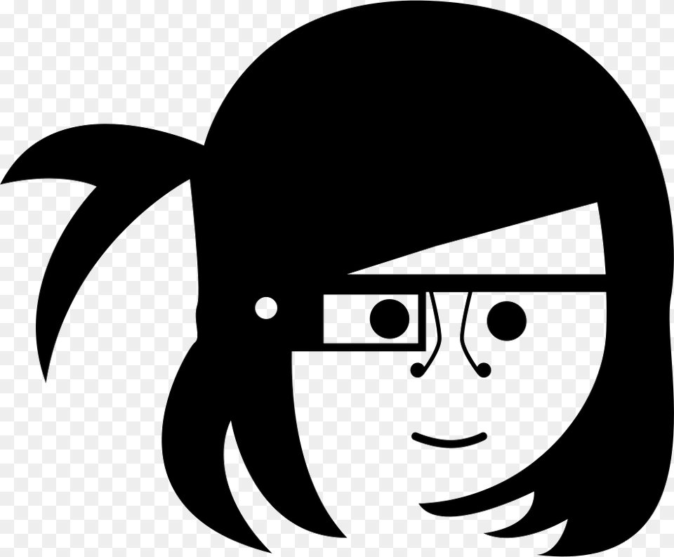 Girl Face With Google Glasses Comments Emoticon Mujer Con Lentes, Stencil, Photography, Accessories, Head Png
