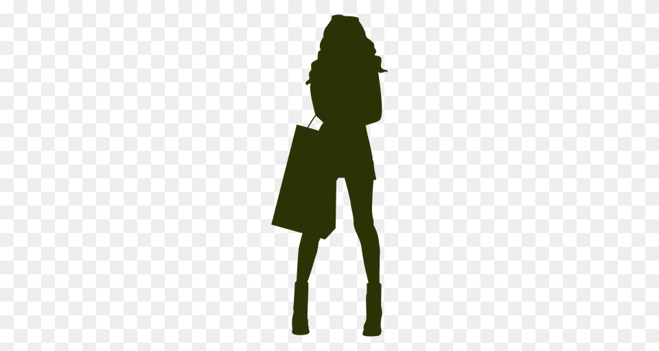Girl Fashion Shopping Silhouette, Bag, Person, Clothing, Coat Free Png Download