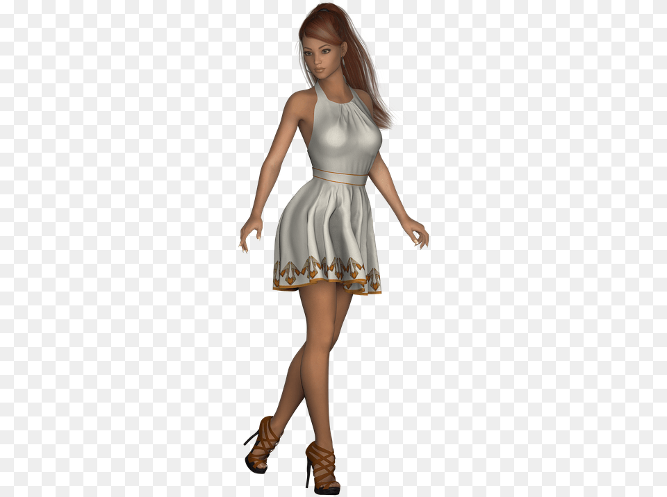 Girl Fashion Women Young Model 3d Model 3d, Formal Wear, Clothing, Dress, Evening Dress Free Transparent Png