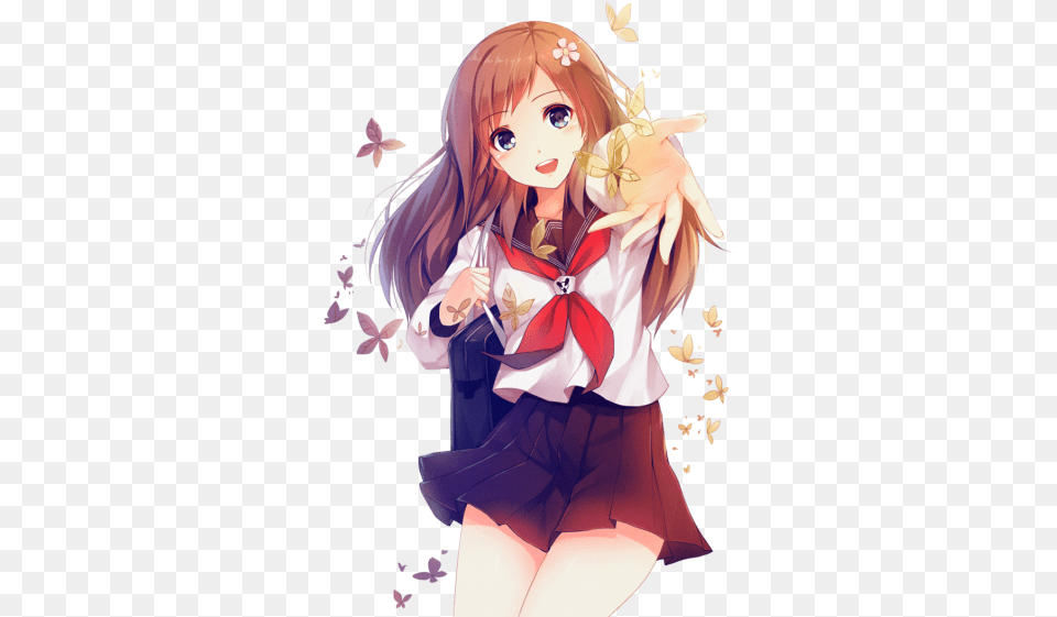 Girl Files Anime Girl School Uniform, Book, Comics, Publication, Person Free Transparent Png