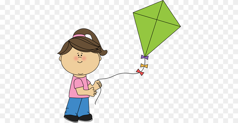 Girl Flying A Kite Flying Kite Clip Art, Toy, Baby, Person, Face Free Png