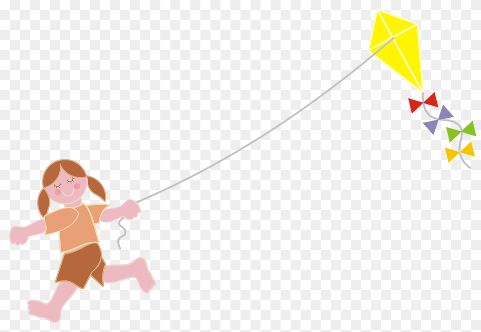 Girl Flying Kite Clipart, Toy, Baby, Person Free Png Download