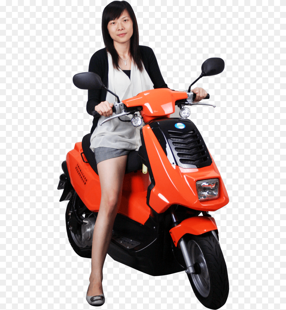 Girl Girl On Scooter, Motor Scooter, Vehicle, Transportation, Motorcycle Png Image