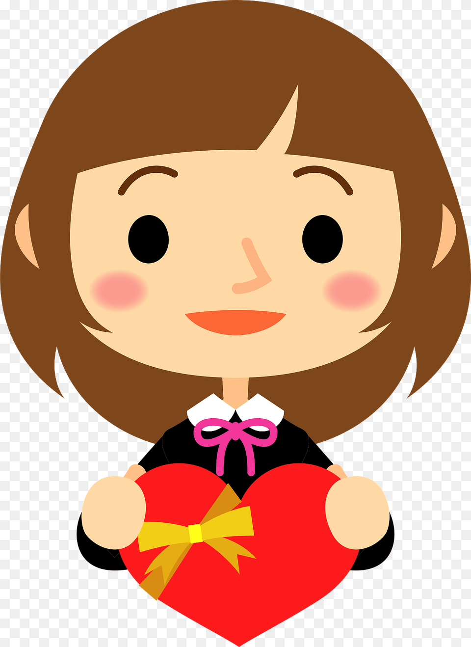 Girl Giving Valentine39s Day Gift Clipart, Baby, Person, Face, Head Free Png