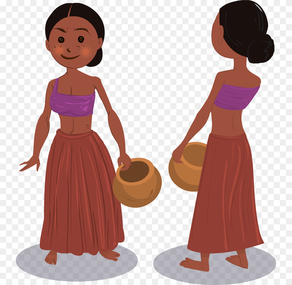 Girl Great Silhouette Clipart Download Indian Village Girl Clipart, Clothing, Dress, Formal Wear, Adult Free Transparent Png