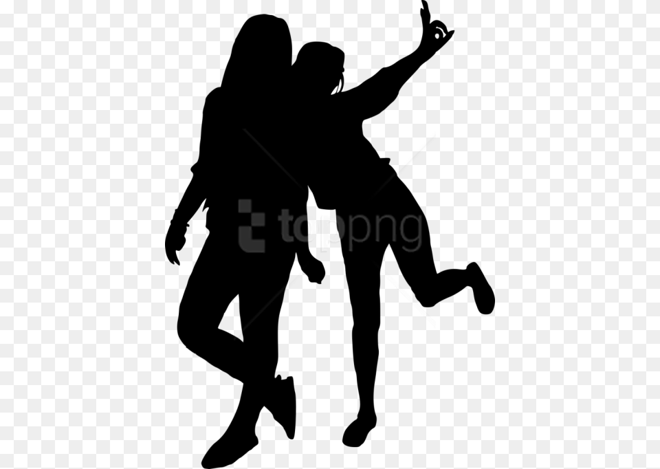 Girl Group Hoto Posing Silhouette Girls Dancing Silhouette, People, Person, Adult, Male Png