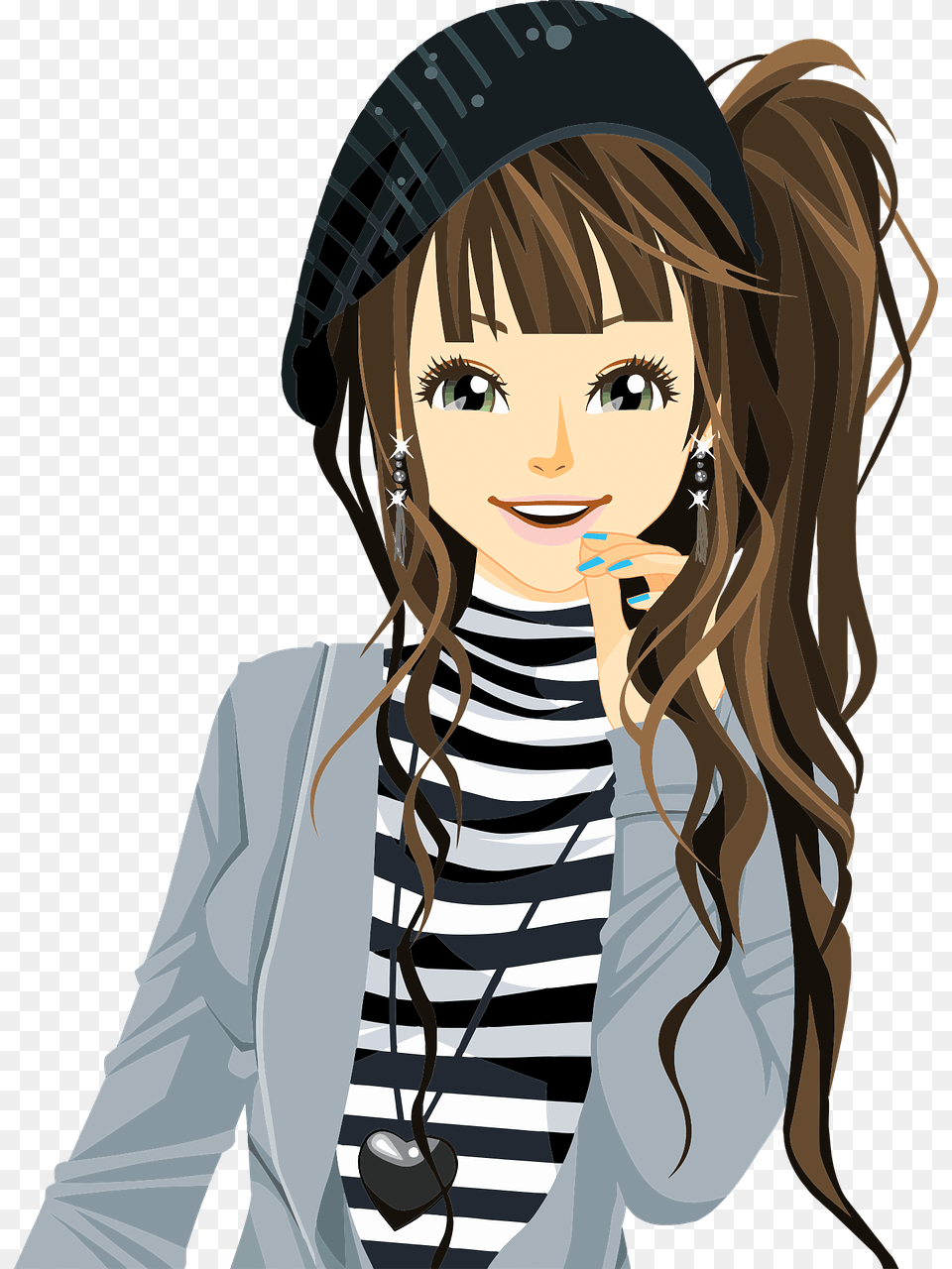 Girl Hair Model Free Vector Graphic On Pixabay Girl, Book, Comics, Publication, Adult Png Image