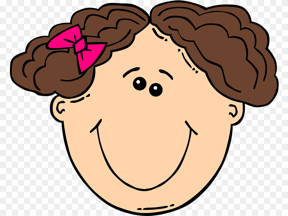 Girl Hair Ribbon Vector Graphic On Pixabay Short Curly Hair Cartoon, Baby, Person, Food, Nut Free Png Download
