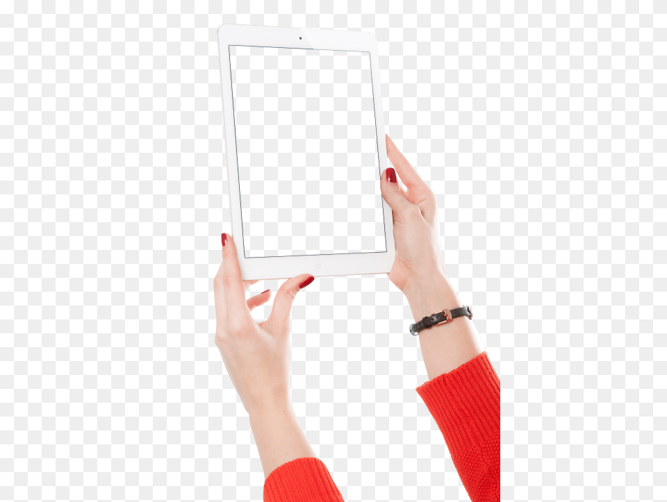 Girl Hand Holding White Tablet, Accessories, Jewelry, Tablet Computer, Electronics Free Transparent Png