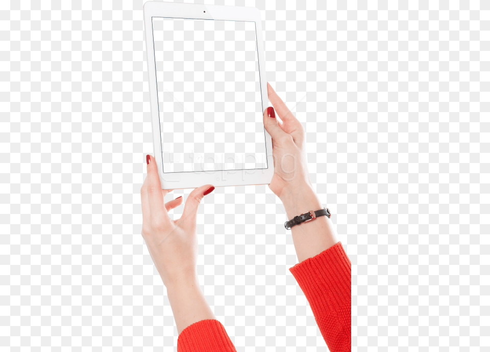 Girl Hand Holding White Tablet Images Girl Hand Holding, Computer, Electronics, Accessories, Bracelet Free Png Download