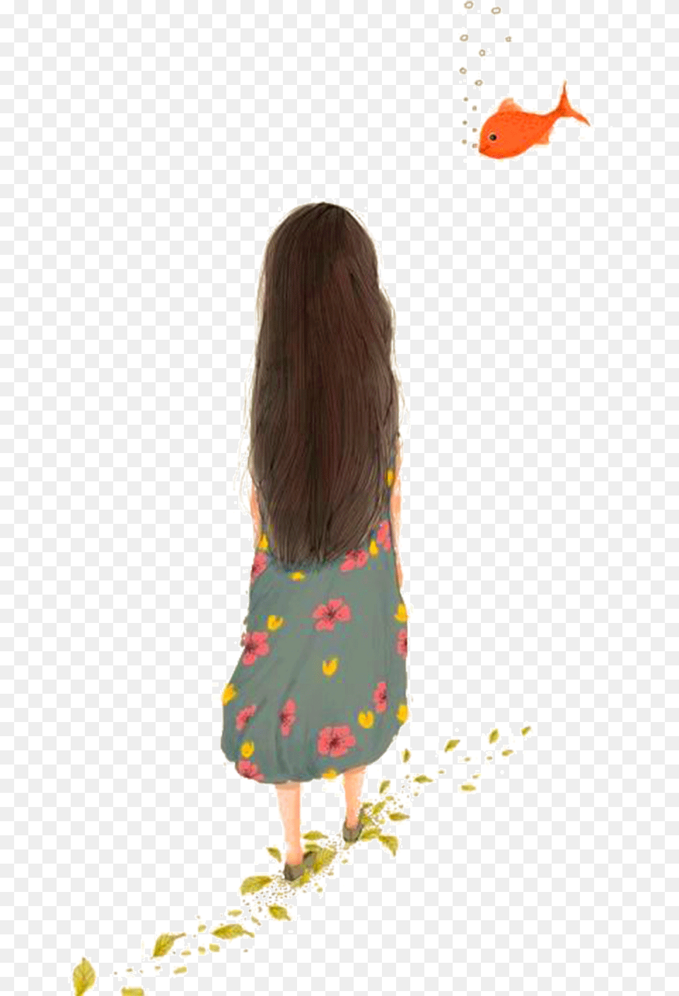 Girl Hand Painted, Child, Female, Person, Animal Png Image