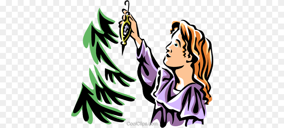 Girl Hanging A Christmas Ornament Royalty Free Vector Clip For Women, Photography, Adult, Female, Person Png Image
