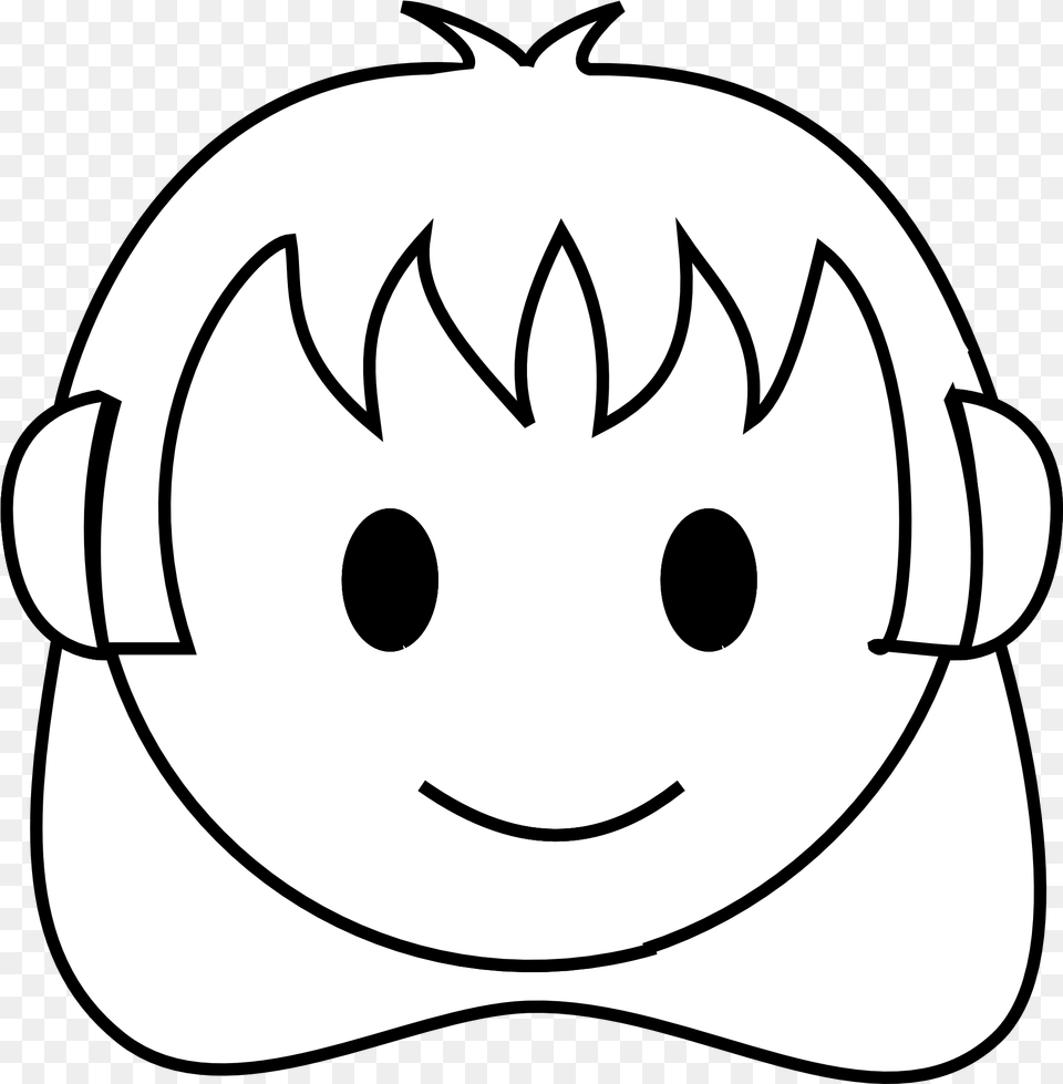 Girl Happy Face Drawing Download Clip Art, Stencil, Clothing, Hardhat, Helmet Free Png