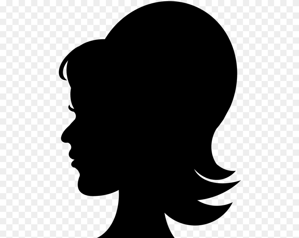 Girl Head Silhouette, Bow, Weapon, Person Free Png Download