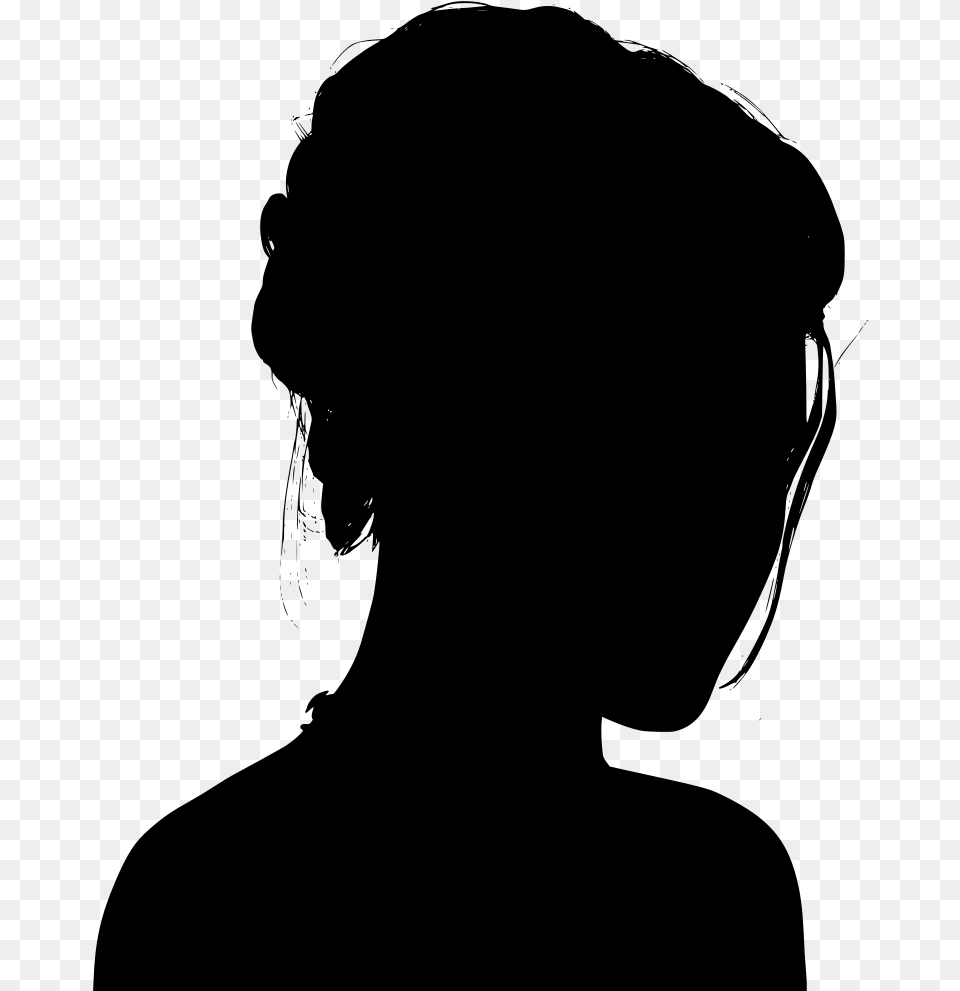Girl Head Silhouette, Gray Free Transparent Png
