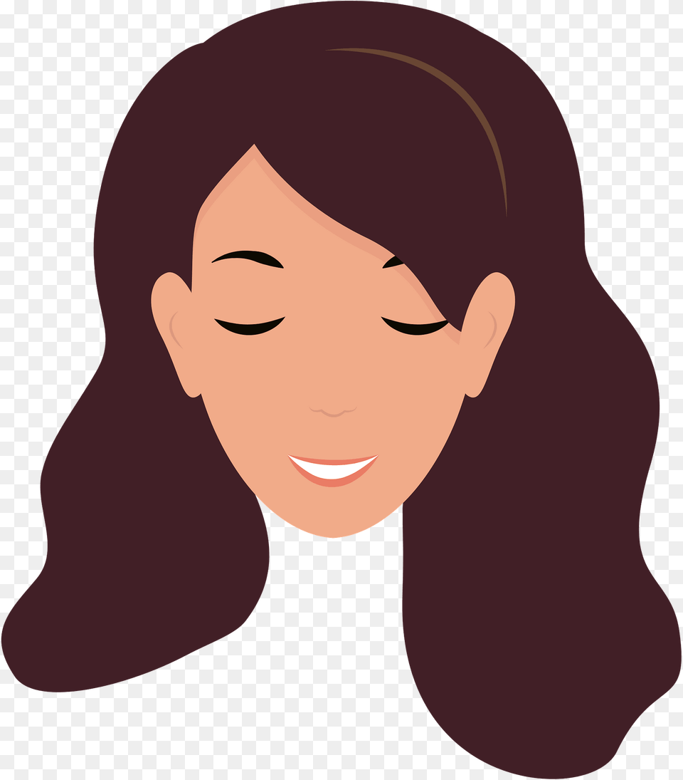 Girl Head With Closed Eyes Clipart, Face, Person, Photography, Portrait Png Image