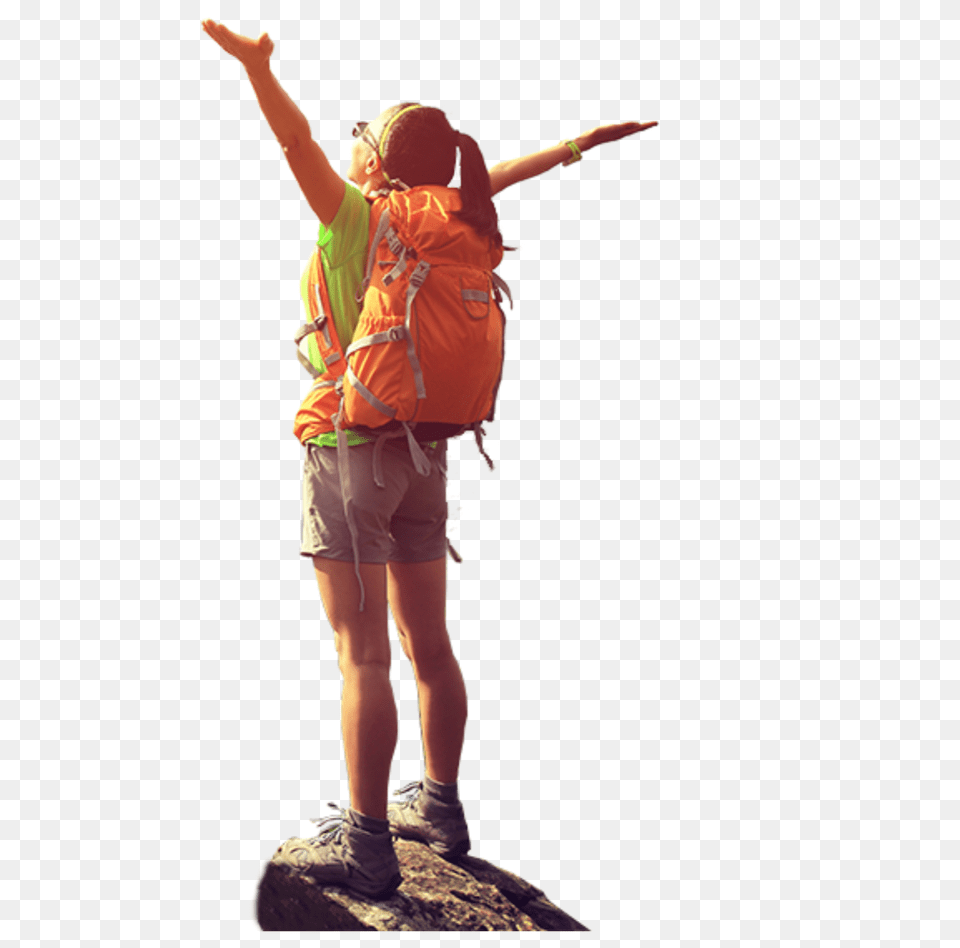 Girl Hiker Mountain Freetoedit, Shorts, Clothing, Person, Bag Free Png