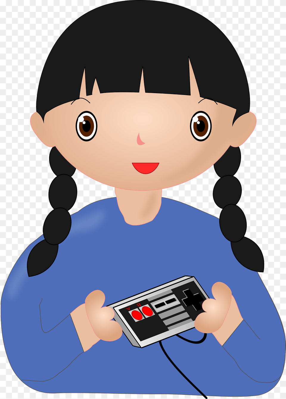 Girl Holding A Video Game Controller Clipart, Baby, Person, Face, Head Png Image