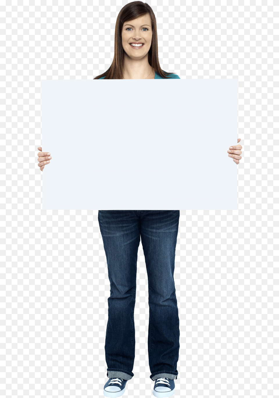 Girl Holding Banner Girl, Clothing, Sleeve, Pants, Jeans Free Png Download