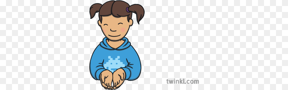 Girl Holding Out Cupped Hands 02 People Kid Holding Out Hands Clipart, Baby, Person, Face, Head Free Png