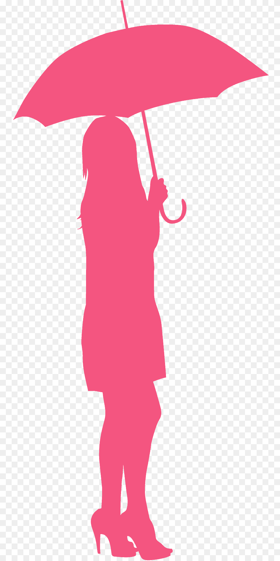 Girl Holding Umbrella Silhouette, Canopy, Person Free Transparent Png