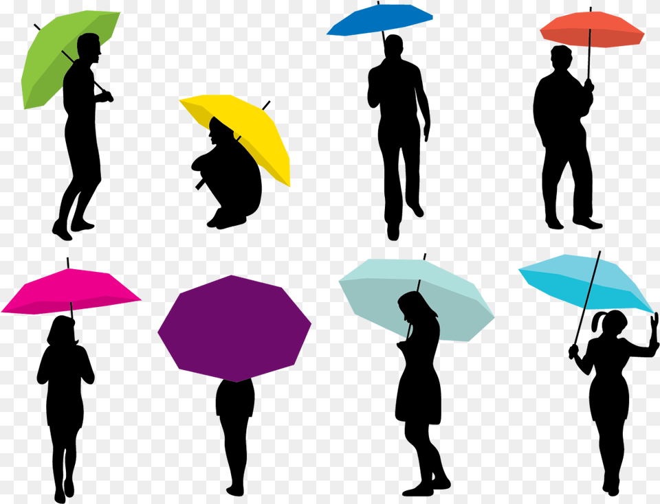Girl Holding Umbrella Silhouette, Canopy, Person Free Transparent Png