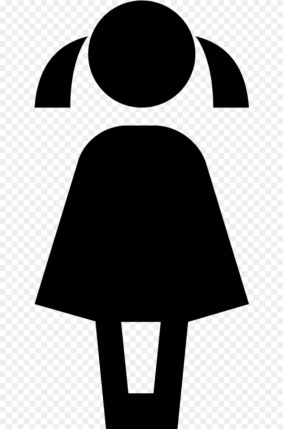 Girl Icon, Gray Png Image