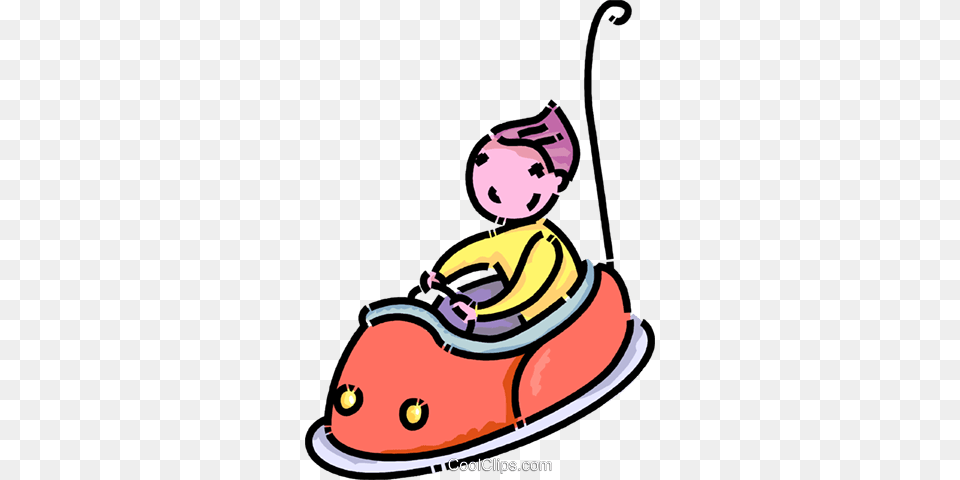 Girl In A Bumper Car Royalty Free Vector Clip Art Illustration, Grass, Plant, Water, Smoke Pipe Png Image