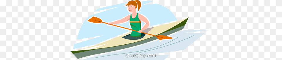 Girl In A Kayak Royalty Vector Clip Art Illustration, Boy, Child, Person, Male Png